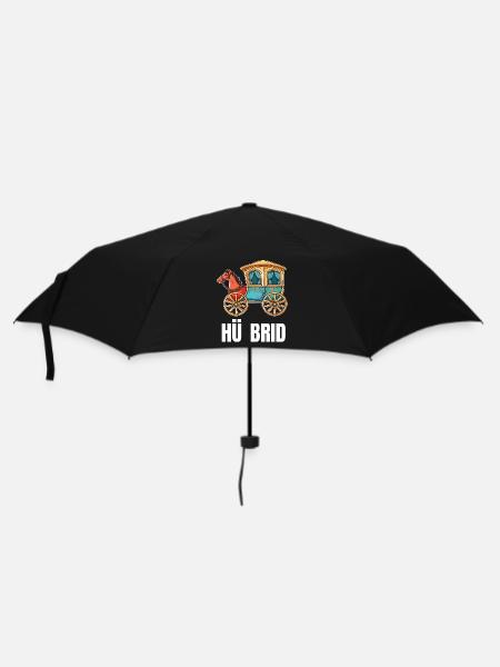 Hü Brid - Lustiges Hybrid Auto - Pferd - Regenschirm (klein) - Schwarz