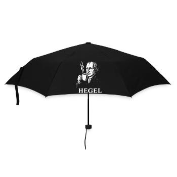 Hegel Kaffee-Porträt - Regenschirm (klein) - Schwarz - Vorne
