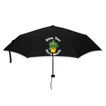 Aloe You Vera Much Succulent Cactus Pun - Umbrella (small) - black - Front