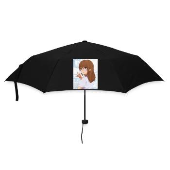 Girl with glasses for anime fans - Umbrella (small) - black - Front