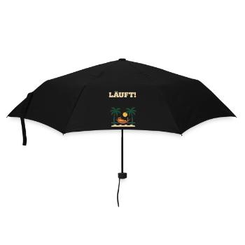 Läuft – Katze im Urlaubsmodus - Regenschirm (klein) - Schwarz - Vorne