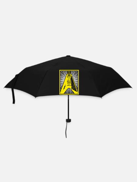 E-Gitarren-Silhouette - Regenschirm (klein) - Schwarz
