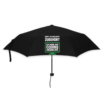 Coding Thought Screen Saying - Umbrella (small) - black - Front