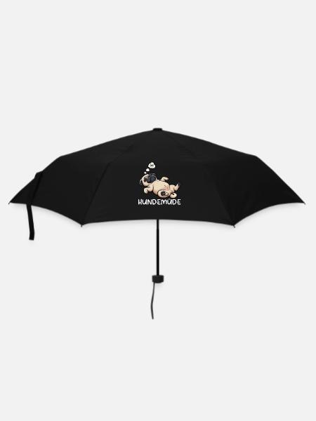 Hundemüde Mops Möpse Mopsbesitzer Mopsliebhaber - Regenschirm (klein) - Schwarz