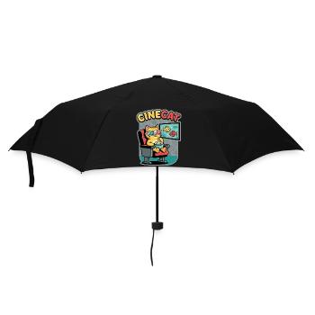 CineKat Kino-Katze Popcorn - Regenschirm (klein) - Schwarz - Vorne