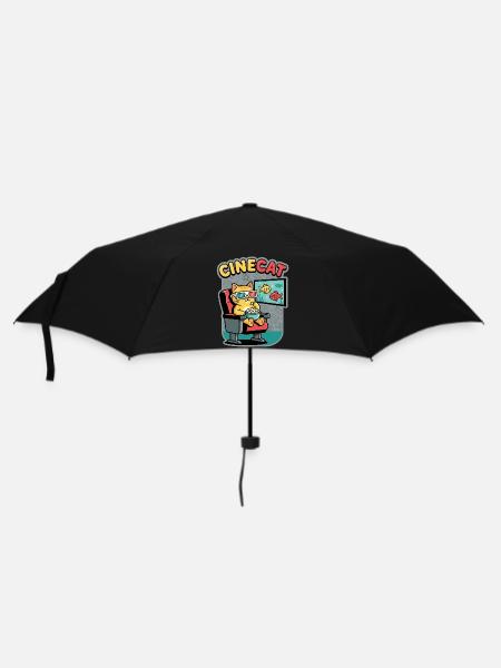 CineKat Kino-Katze Popcorn - Regenschirm (klein) - Schwarz