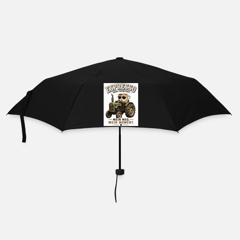 Espresso Treibstoff auf dem Traktor - Regenschirm (klein) - Schwarz
