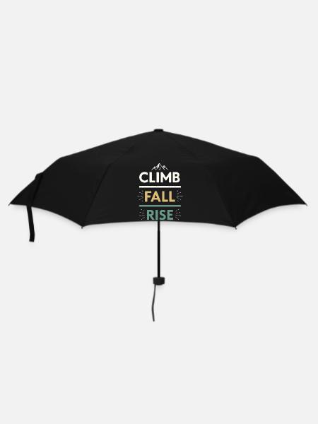 Climbs Falls Raises Mountain - Regenschirm (klein) - Schwarz