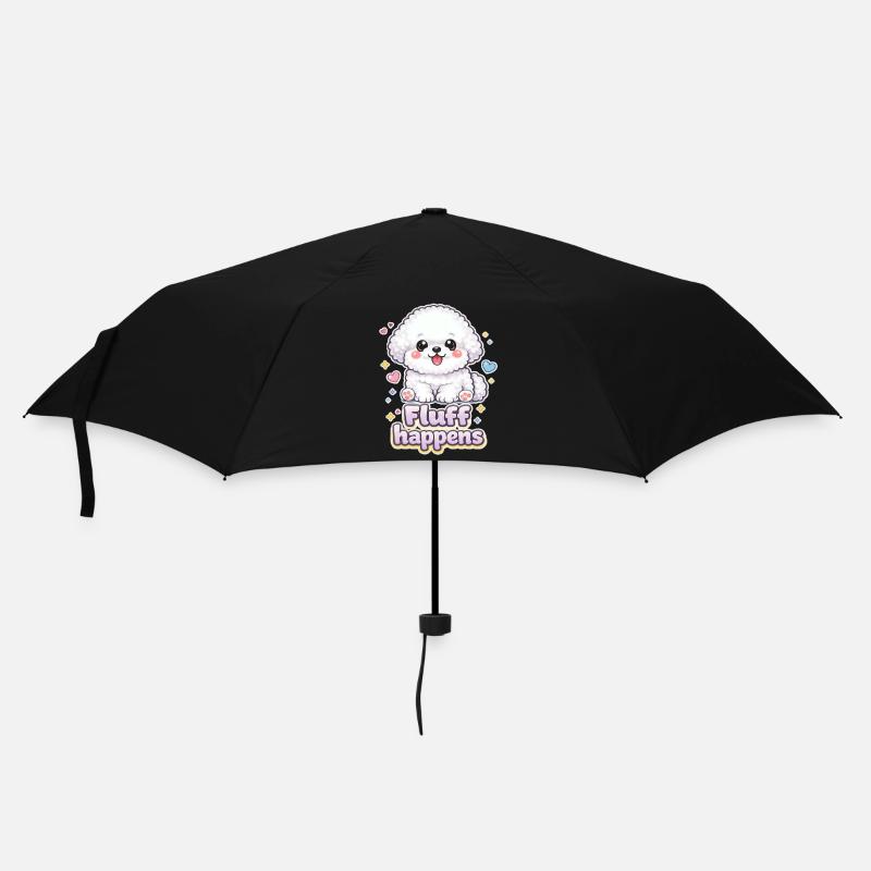 Fluff Happens – kawaii Bichon Dog Design - Umbrella (small) - black