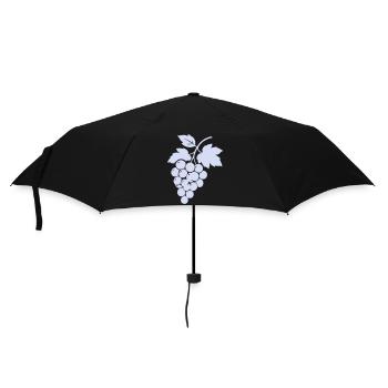 Trauben-Silhouette im Flieder - Regenschirm (klein) - Schwarz - Vorne