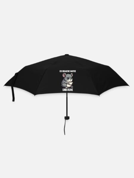 Ich Brauche Kaffee und Ruhe Chinchilla Chinchillas - Regenschirm (klein) - Schwarz