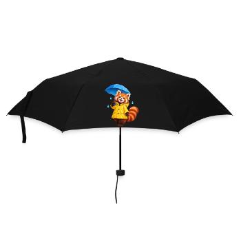 Regenmantel-Rotpanda mit Regenschirm - Regenschirm (klein) - Schwarz - Vorne