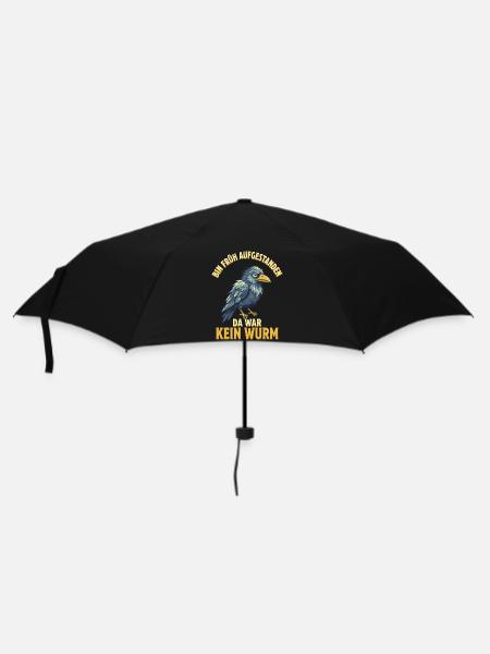 Genervter Rabe Morgenmuffel - Regenschirm (klein) - Schwarz