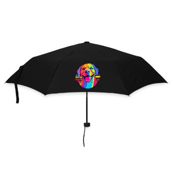 Rainbow Golden Retriever - Umbrella (small) - black - Front