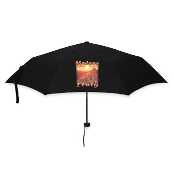 Matera, Italy, Old Town, Sunset, Grunge Design - Umbrella (small) - black - Front