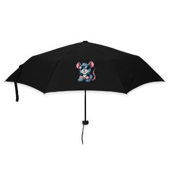 Coole Maus Sonnenbrille Frisur Ratte stylisch - Regenschirm (klein) - Schwarz - Vorne