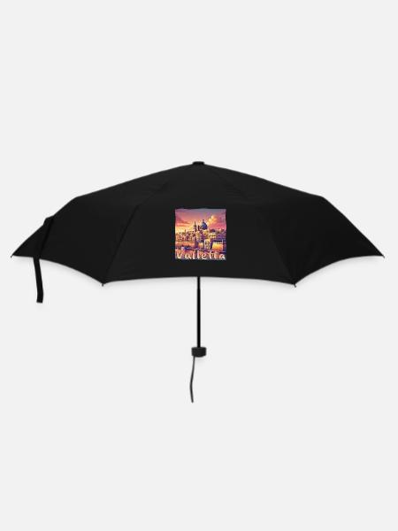 La Valette, Malte, coucher de soleil, ville de vacances - Parapluie standard - noir