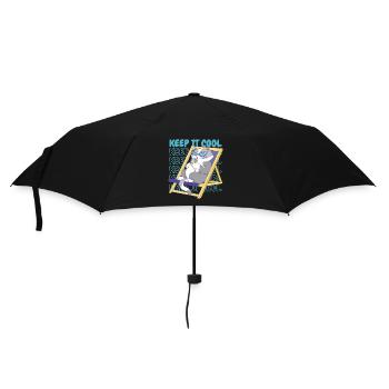 Ice Cream Summer Beach Ice Cream Holiday Cat - Umbrella (small) - black - Front