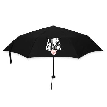 I think my Pig is Whistling Deutsch Denglisch Spri - Regenschirm (klein) - Schwarz - Vorne