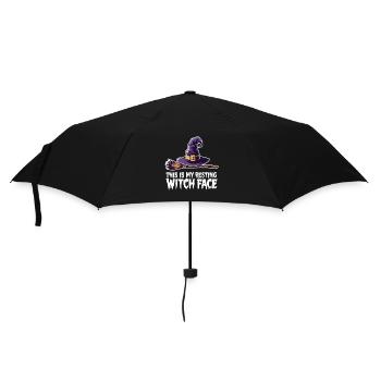 Das ist mein ruhendes Hexengesicht Spooky Halloween Wit - Regenschirm (klein) - Schwarz - Vorne