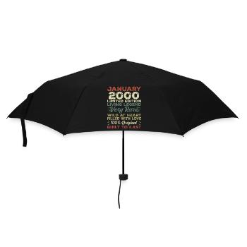 January 2000 Birthday - January 2000, January 2000 - Umbrella (small) - black - Front
