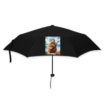 Capybara Hawaii Beach Guitare - Parapluie standard - noir - Devant