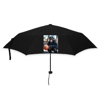 Ballon de basketball chimpanzé - Parapluie standard - noir - Devant