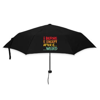I Before E Except After C Funny Grammar Quote - Umbrella (small) - black - Front