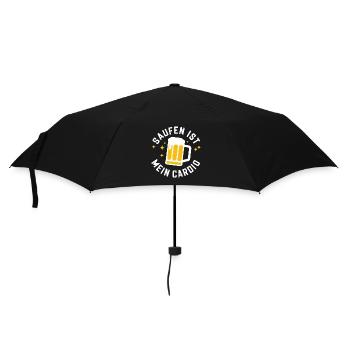 Saufen ist mein Cardio - Regenschirm (klein) - Schwarz - Vorne