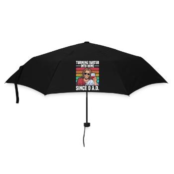 Turning water into wine since 0 A.D. Funny Jesus - Umbrella (small) - black - Front