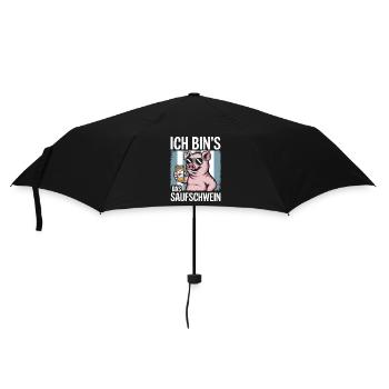 Ich bins der Saufschwein Saufen Bier Alkohol Party - Regenschirm (klein) - Schwarz - Vorne