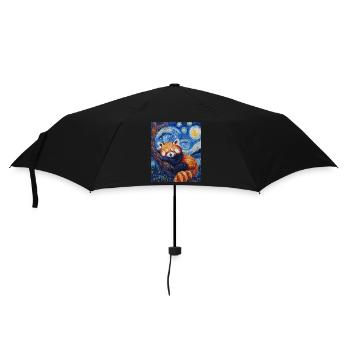 Roter Panda - Regenschirm (klein) - Schwarz - Vorne