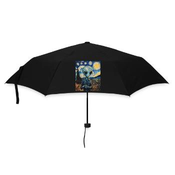 Alien starry night van gogh style - Regenschirm (klein) - Schwarz - Vorne