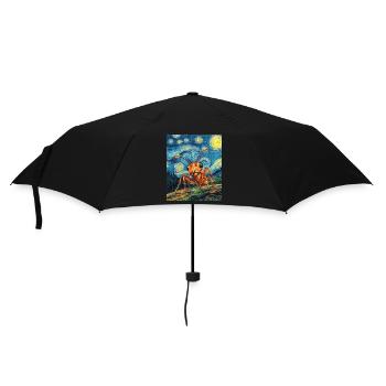 Ant starry night van gogh style - Umbrella (small) - black - Front