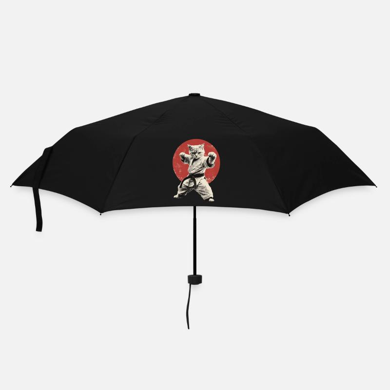 Chat Karaté Judo Japon Drapeau - Parapluie standard - noir