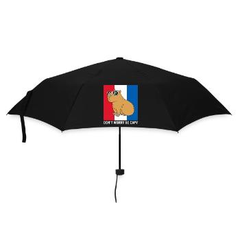 Dont Worry Be Cappy Capybara - Regenschirm (klein) - Schwarz - Vorne
