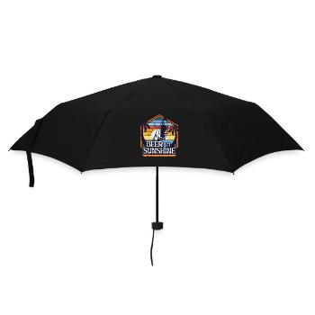 TRINK BIER SONNEN URLAUB PARTY GRILLEN FEIER MOTIV - Regenschirm (klein) - Schwarz - Vorne