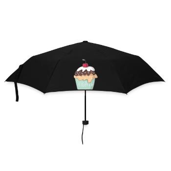 Cupcake - Regenschirm (klein) - Schwarz - Vorne