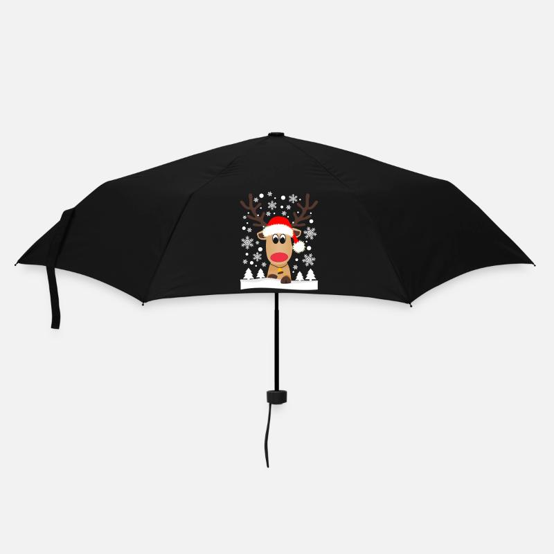 Renne de noël Flocons de neige Hiver - Parapluie standard - noir