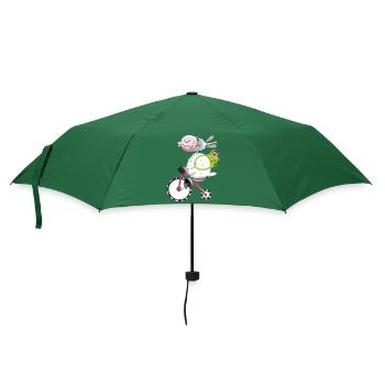 Cute sheep with bike - Umbrella (small) - bottlegreen - Front