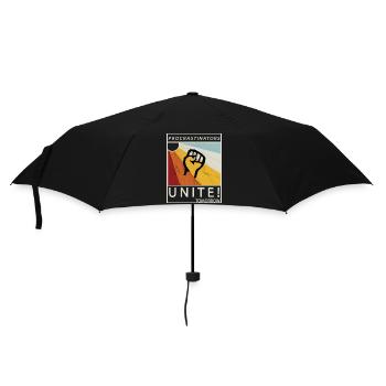 Procrastinators Unite Tomorrow Faul sein Geschenk - Regenschirm (klein) - Schwarz - Vorne