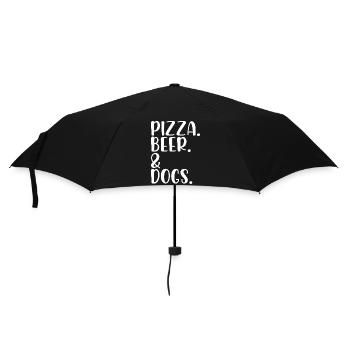 Pizza. Bière. & Chiens. - Parapluie standard - noir - Devant