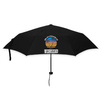 Lanzarote Sommer Sonne Strand Meer Palmen - Regenschirm (klein) - Schwarz - Vorne