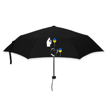 Un ballon ukrainien éclate Poutine (Blanc) - Parapluie standard - noir - Devant