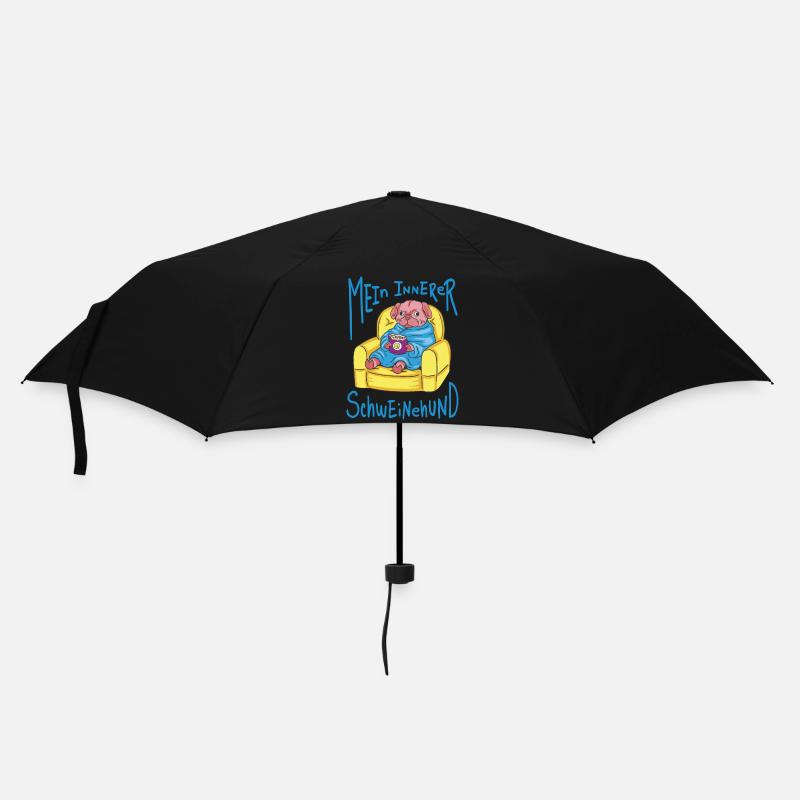 Lustiger Mein innerer Schweinehund - Regenschirm (klein) - Schwarz