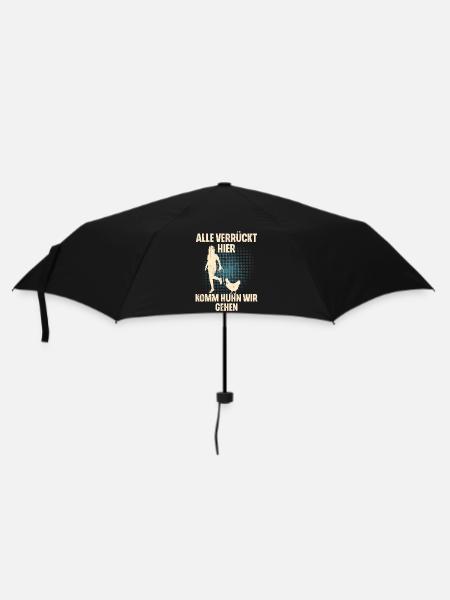 Alle Verrückt Hier Komm Huhn Wir Gehen Hühner - Regenschirm (klein) - Schwarz