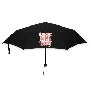 I am safe lettering - Regenschirm (klein) - Schwarz - Vorne