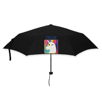 Einhorn mit Motto – Einzigartiges Design - Regenschirm (klein) - Schwarz - Vorne