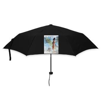 Beach Surfer Girl – Positive Vibes - Umbrella (small) - black - Front