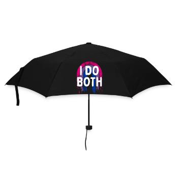 I Do Both Bisexual LGBTQ Bi Pride Pansexual Funny - Regenschirm (klein) - Schwarz - Vorne